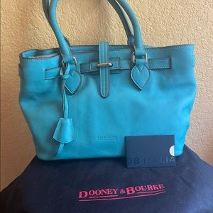 Dooney & Bourke Turquoise Leather Tote- NEVER USED (147921443)
